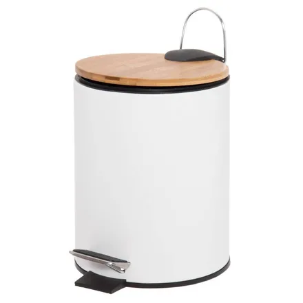 Kaanega prügikast valge