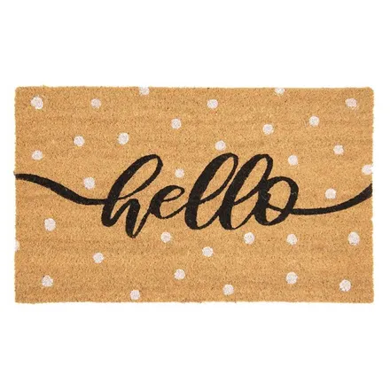 Uksematt Hello Dots 75x45 pruun