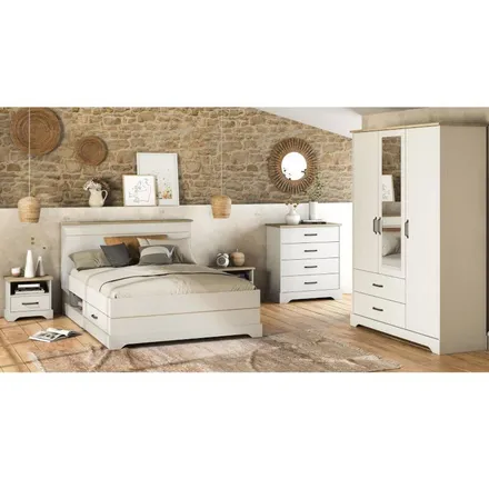 Riidekapp peegliga Cottage 3u2s kronberg/valge