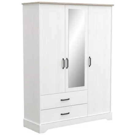 Riidekapp peegliga Cottage 3u2s kronberg/valge