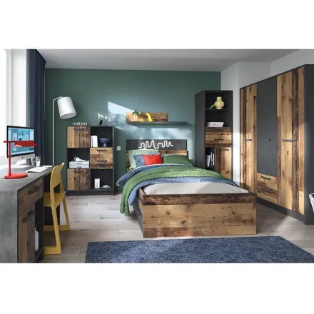 Voodi Nubi 90x200 pruun/betoon