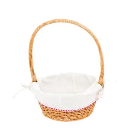 Punutud Korv D28 valge/pruun