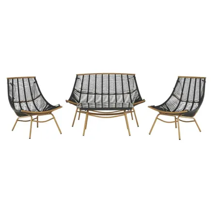Aiamööbli komplekt Galante diivan+2 tugitooli+laud hall/beež