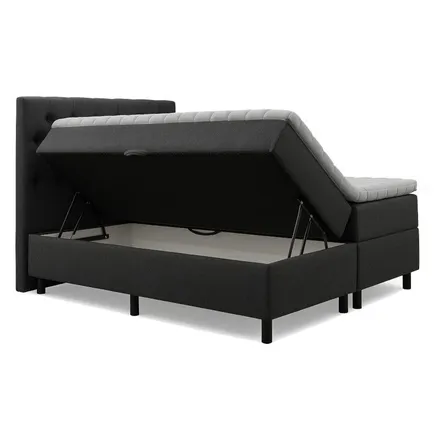Pesukastiga kontinentaalvoodi Lisbeth pocket 160x200 tumehall