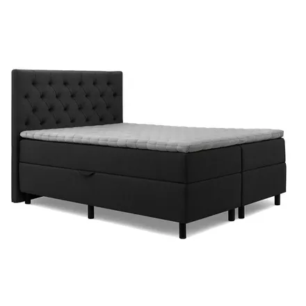 Pesukastiga kontinentaalvoodi Lisbeth pocket 160x200 tumehall