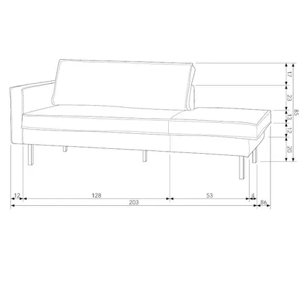 WOOOD Kanapee Rodeo vasak natural