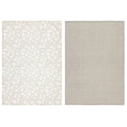 Köögirätikud Bloom 50x70 beež/valge 2 tk