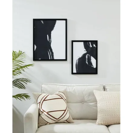 Seinapilt Roberval 33x43 must/valge