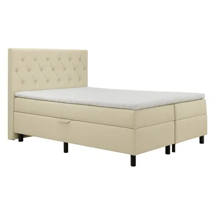 Pesukastiga kontinentaalvoodi Lisbeth pocket 160x200 helebeež
