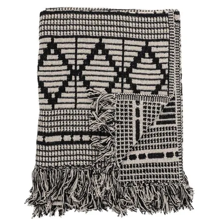 Pleed Bloomingville Gutte 130x160 must/valge