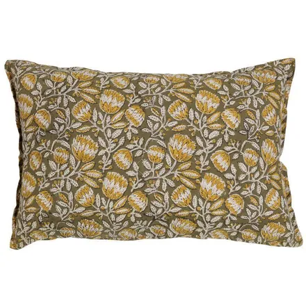 WOOOD Dekoratiivpadi Bloom 60x40 pruun/roheline