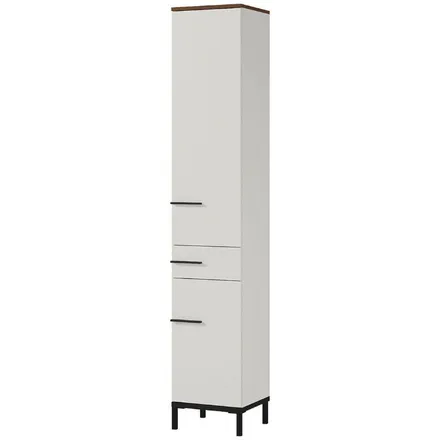 Kõrge vannitoakapp Yonkers 2u1s kašmiir/pähkel