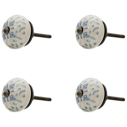 Uksenupud 4tk beež/sinine