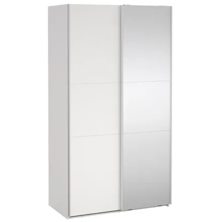 Lükandustega riidekapp Como 2lu+peegel valge