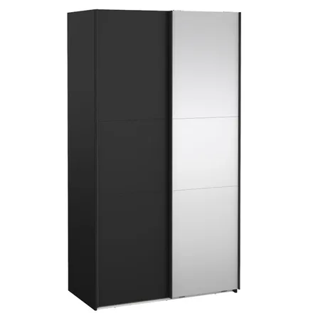 Lükandustega riidekapp Como 2lu+peegel must