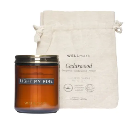 WELLmark lõhnaküünal+kott Cedarwood