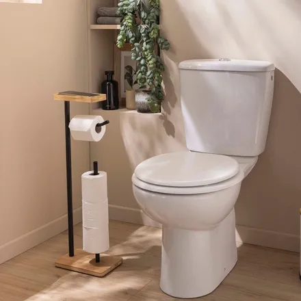 WC-paberihoidja+riiul H65.5 must/bambus