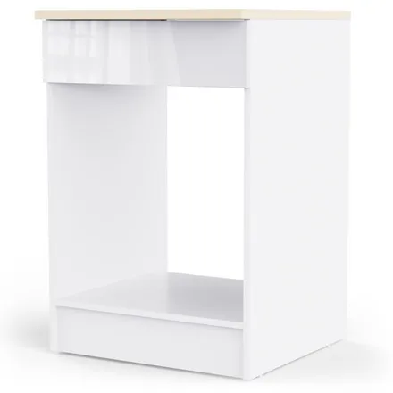 Ahjukapp Bianco 60 valge kõrgläige/tamm