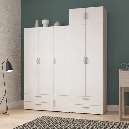 Riidekapp Nano 3u shannon tamm/pärlvalge