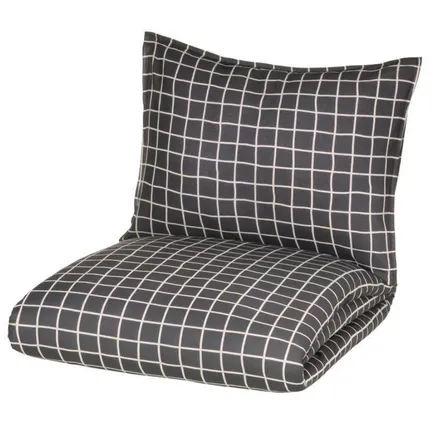 Voodipesukomplekt Fanni K Ruut 150X210/50x60 tumehall