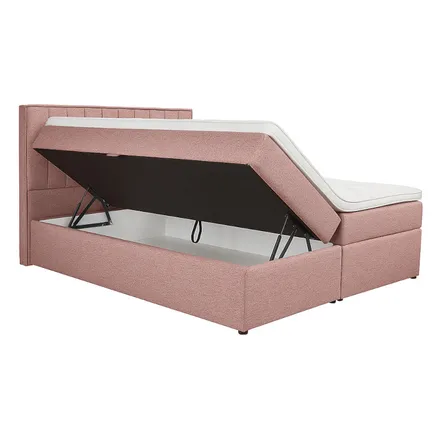 Pesukastiga kontinentaalvoodi Ritz 200x200 roosa
