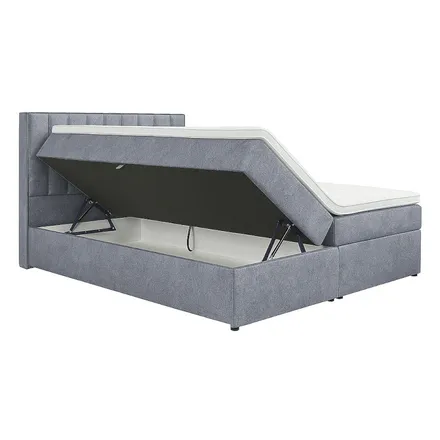 Pesukastiga kontinentaalvoodi Ritz 200x200 cm helehall