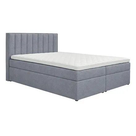 Pesukastiga kontinentaalvoodi Ritz 200x200 cm helehall