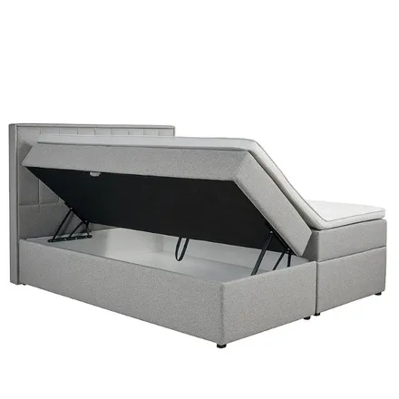 Pesukastiga kontinentaalvoodi Ritz 200x200 helehall