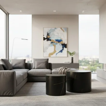 Diivanilaudade komplekt Bud 2tk must/kuldne