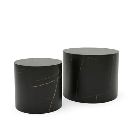 Diivanilaudade komplekt Bud 2tk must/kuldne