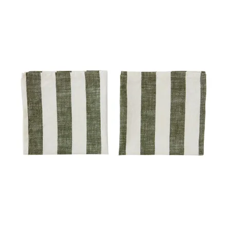 OYOY riidest salvrätikud Striped 45x45 oliiv 2tk