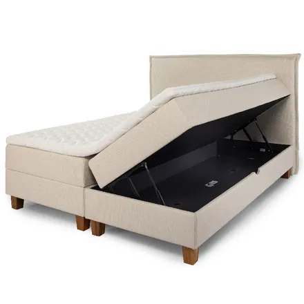 Pesukastiga kontinentaalvoodi Betsy 160x200 naturaalvalge