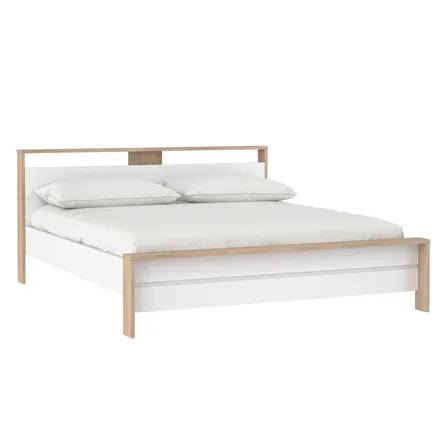 Voodi Next 180x200 hickory/valge kõrgläige