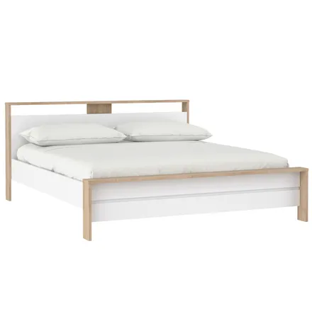 Voodi Next 180x200 hickory/valge kõrgläige