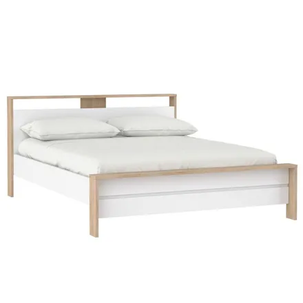 Voodi Next 160x200 hickory/valge kõrgläige