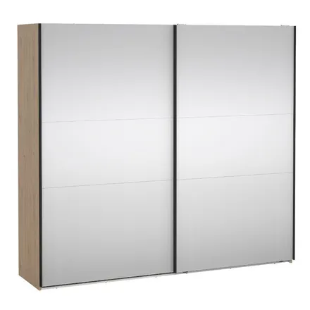 Lükandustega riidekapp Como 2lu+peegel 245 hickory