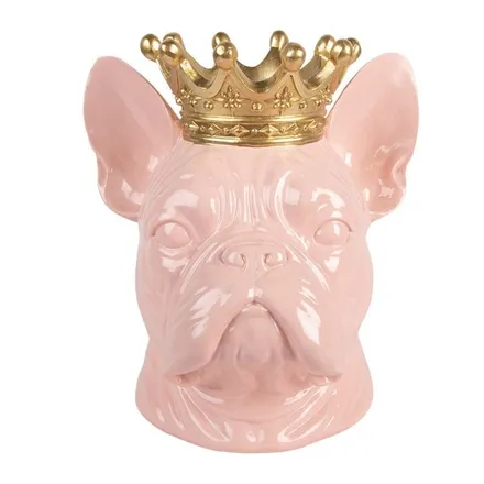 Dekoratiivkuju Dog with Crown roosa/kuldne