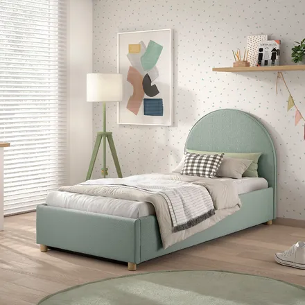 Pesukastiga voodi Moon 90x200 roheline