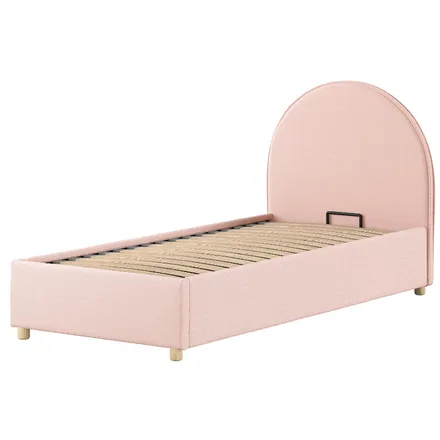 Pesukastiga voodi Moon 90x200 roosa