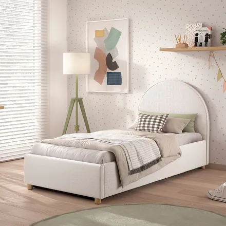 Pesukastiga voodi Moon 90x200 valge