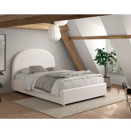 Pesukastiga voodi Moon 140x200 valge