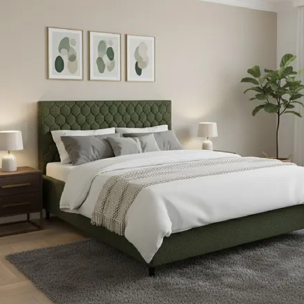 Pesukastiga voodi Carolina 140x200 roheline