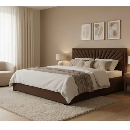 Pesukastiga voodi Cultu 160x200 kuldpruun