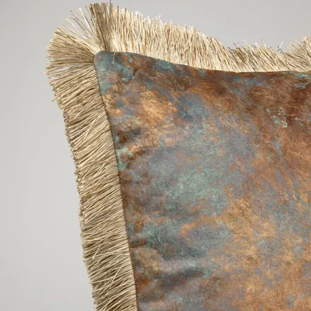 Dekoratiivpadi Antique Fringe 55x55 roheline/kuldne