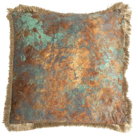 Dekoratiivpadi Antique Fringe 55x55 roheline/kuldne