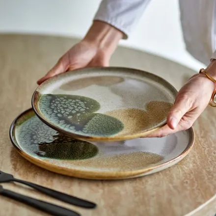 Bloomingville taldrik Jules D22 roheline/beež