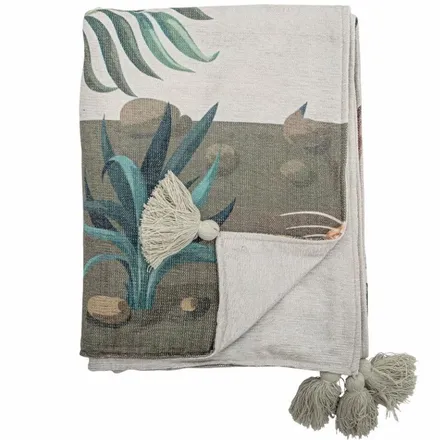 Bloomingville pleed Peacock 130x155 sinine/hall