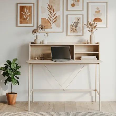 Kirjutuslaud+riiul Kandy beež