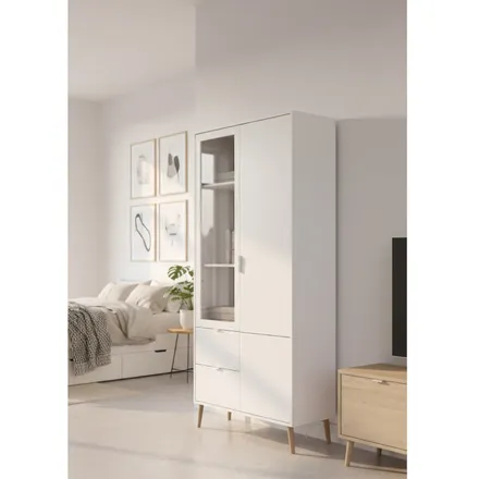 Vitriinkapp Soma 2u2s valge/tamm