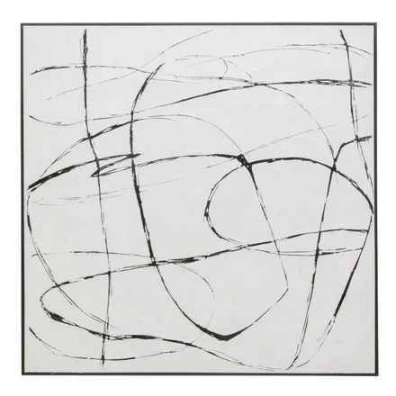 Seinapilt Sketch 120x120 valge/must